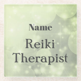 Posavasos De Vidrio Diseño terapéutico de Reiki personalizado