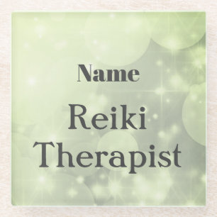 Posavasos De Vidrio Diseño terapéutico de Reiki personalizado