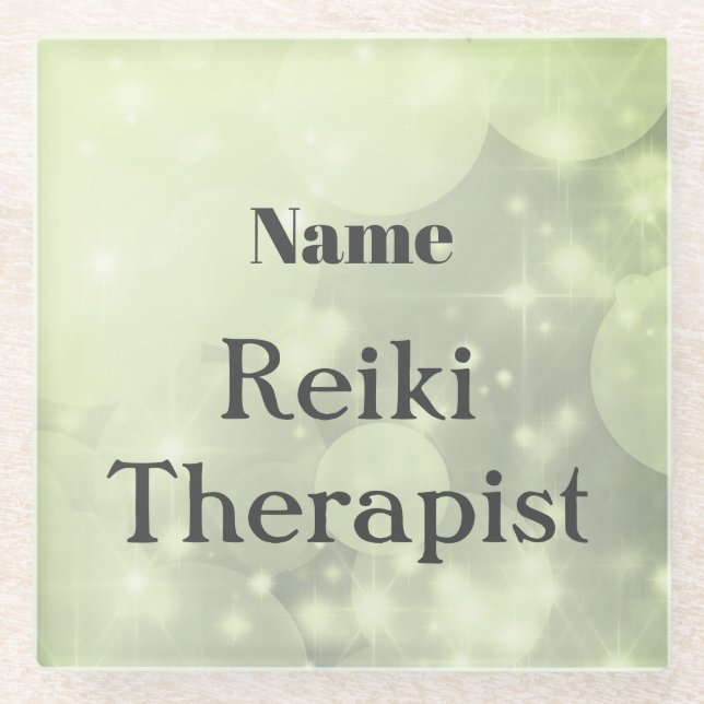 Posavasos De Vidrio Diseño terapéutico de Reiki personalizado (Anverso)