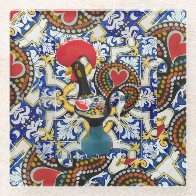 Posavasos De Vidrio Diseños de Portugal (Anverso)