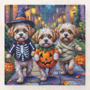 Posavasos De Vidrio Disfraces de Halloween para perros Shih Tzu hacien