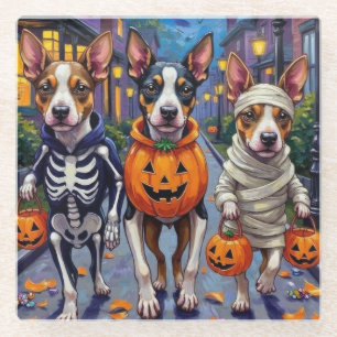 Posavasos De Vidrio Disfraces de Halloween para perros Terrier de la B