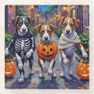 Posavasos De Vidrio Disfraces de Jack Russell para Halloween
