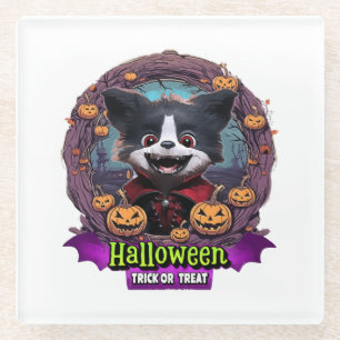 Posavasos De Vidrio Disfraz de Halloween para cachorro
