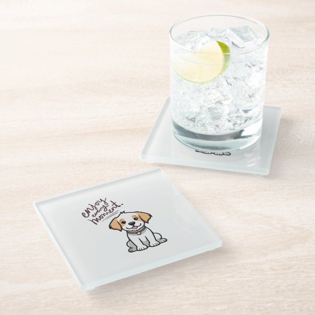 Posavasos De Vidrio Disfruta cada momento de la escoria de vidrio (Angular)