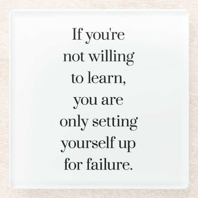 Posavasos De Vidrio Dispuesto A Aprender La Monstruo De Vidrio (Anverso)