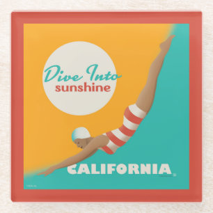 Posavasos De Vidrio Dive Into Sunshine   California