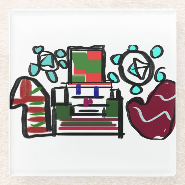 Posavasos De Vidrio Diversión de nueces (Anverso)