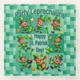 Posavasos De Vidrio Diversión de San Patricio Adorable "Fiesta Leprech