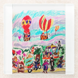 Posavasos De Vidrio Diversión de San Valentín y parque