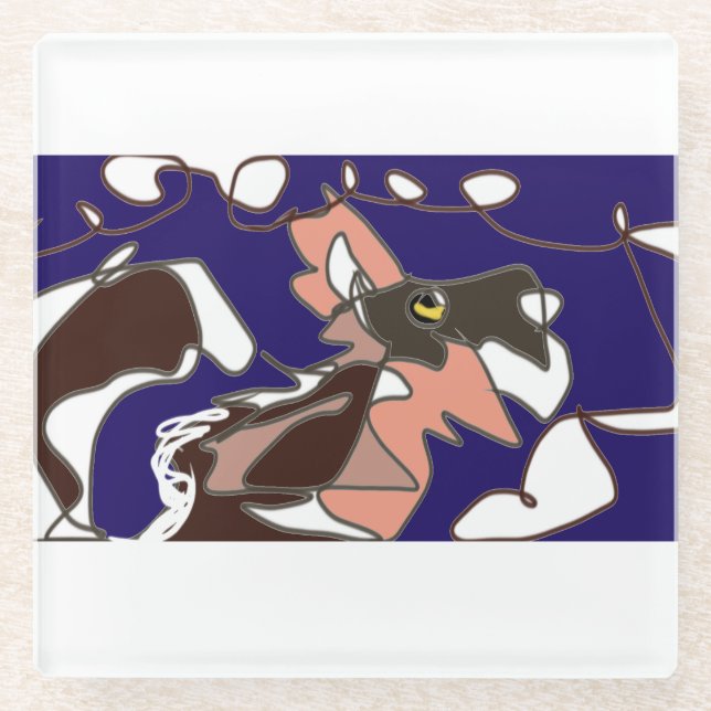 Posavasos De Vidrio Diversión de Wolf (Anverso)