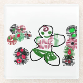 Posavasos De Vidrio Diversión del hombre del jengibre