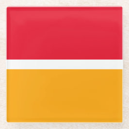 Posavasos De Vidrio Diversión Verano Rojo Retro Negrita Color Amarillo