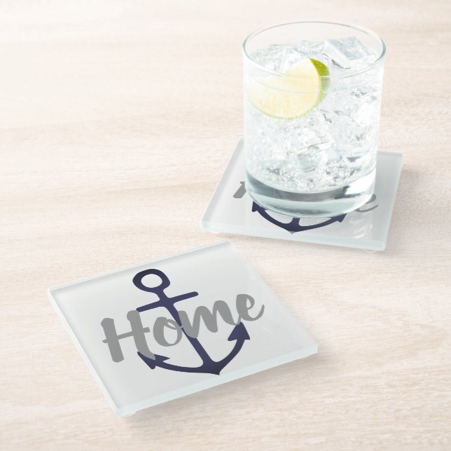 Posavasos De Vidrio divertida CASA DE ANCHOR náutico | (Angular)