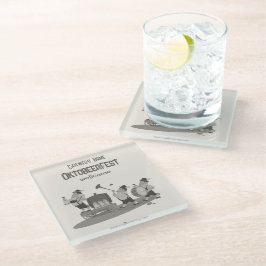 Posavasos De Vidrio divertida invitación del músico bávaro al Oktoberf