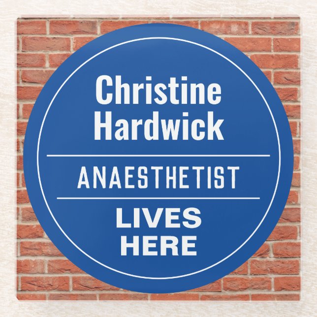 Posavasos De Vidrio Divertido anestesista Wall Plaque Style Glass Coas (Anverso)