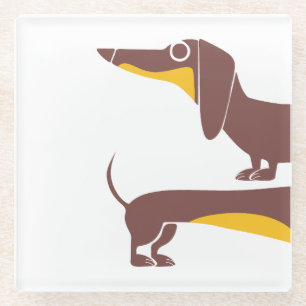 Posavasos De Vidrio Divertido dachshund lindo para padres de perros la