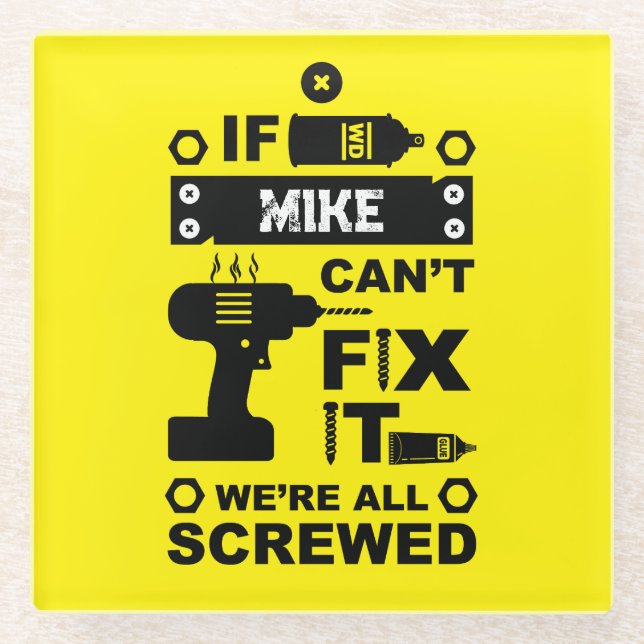 Posavasos De Vidrio Divertido divertido reparar la reparación de TI (Anverso)