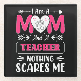 Posavasos De Vidrio Divertido profesor mamá, profesor mami gracioso