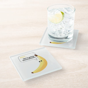 Posavasos De Vidrio Divertidos Favoritos de Fiesta de Plátano Retro Ed