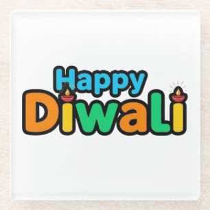 Posavasos De Vidrio Diwali – El Colorido Festival de Luz y Alegría