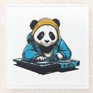 Posavasos De Vidrio DJ Kawaii Panda