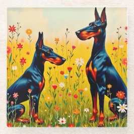 Posavasos De Vidrio Doberman