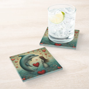 Posavasos De Vidrio Dolphin Love 1