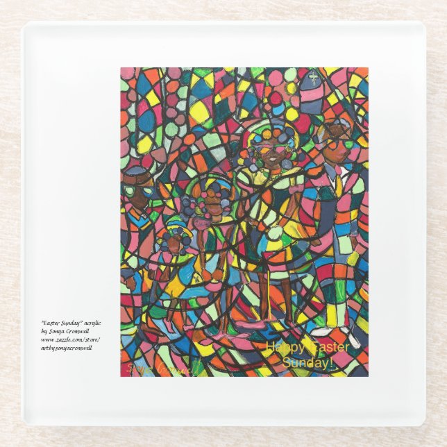 Posavasos De Vidrio "Domingo de Pascua" (Anverso)