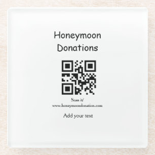Posavasos De Vidrio Donaciones de luna de miel sencillas y minimalista