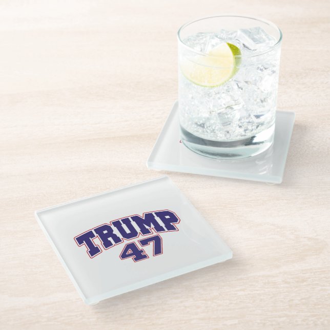 Posavasos De Vidrio Donald Trump 47 (Angular)