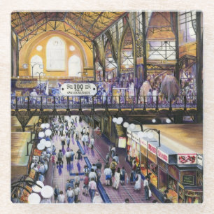 Posavasos De Vidrio ¿Dónde está el clóset de agua de las mujeres?Budap