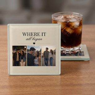 Posavasos De Vidrio Donde Todo Comenzó Tres Fotos Memoria