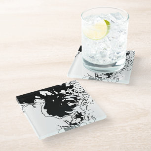 Posavasos De Vidrio Doodle de Flor