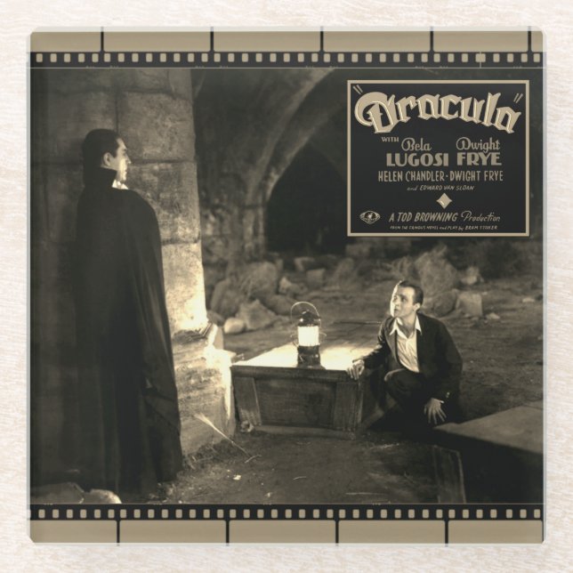 Posavasos De Vidrio Drácula de cristal de horror clásico "Dracula" de  (Anverso)