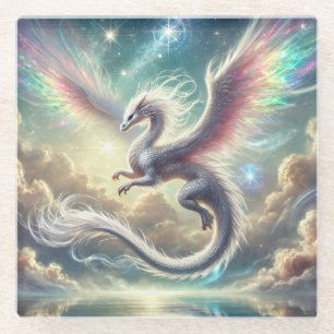Posavasos De Vidrio Dragón blanco