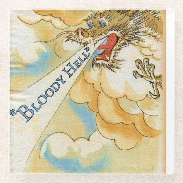 Posavasos De Vidrio Dragón crónico (Anverso)