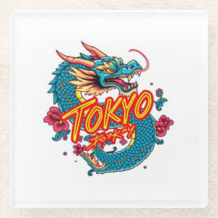 Posavasos De Vidrio Dragón de Tokio