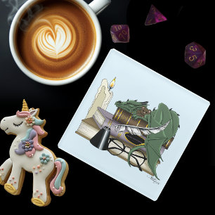 Posavasos De Vidrio Dragon Green Sleeping Bots