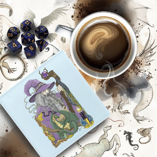 Posavasos De Vidrio Dragón Mago Celta Fantasía Púrpura