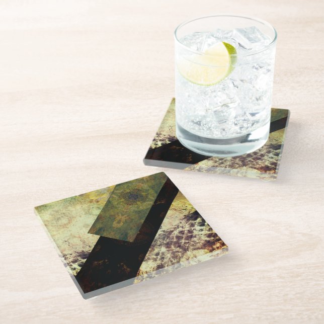 Posavasos De Vidrio dragón negro- (Angular)