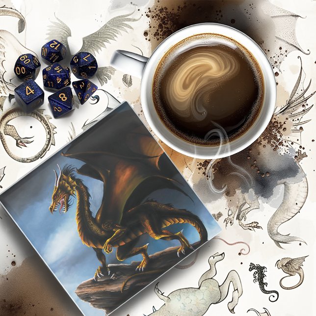 Posavasos De Vidrio Dragón negro de oro de cobre (Subido por el creador)