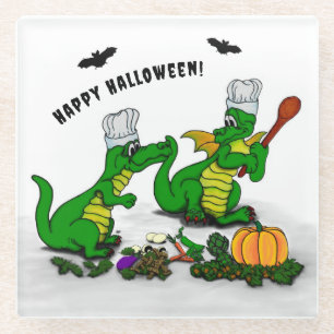 Posavasos De Vidrio Dragones - ¡Feliz Halloween! Hoy cocinaré