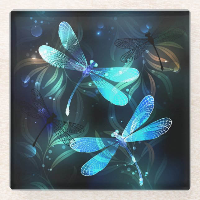 Posavasos De Vidrio Dragonflies (Anverso)