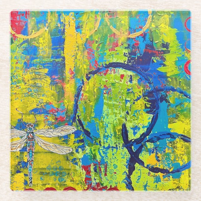 Posavasos De Vidrio Dragonfly Coaster (Anverso)