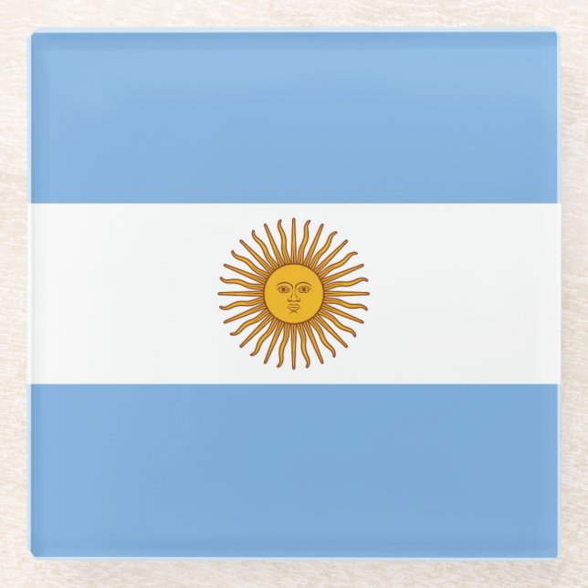 Posavasos De Vidrio Drapeau Argentine (Anverso)