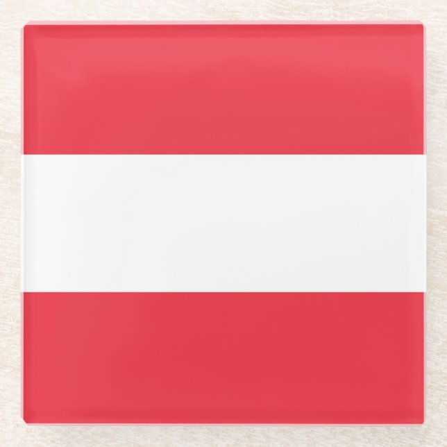 Posavasos De Vidrio Drapeau Autriche (Anverso)