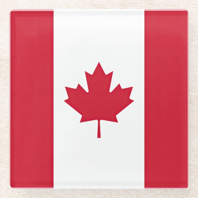 Posavasos De Vidrio Drapeau Canada (Anverso)