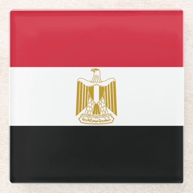 Posavasos De Vidrio Drapeau Égypte (Anverso)