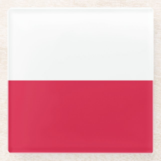 Posavasos De Vidrio Drapeau Pologne (Anverso)